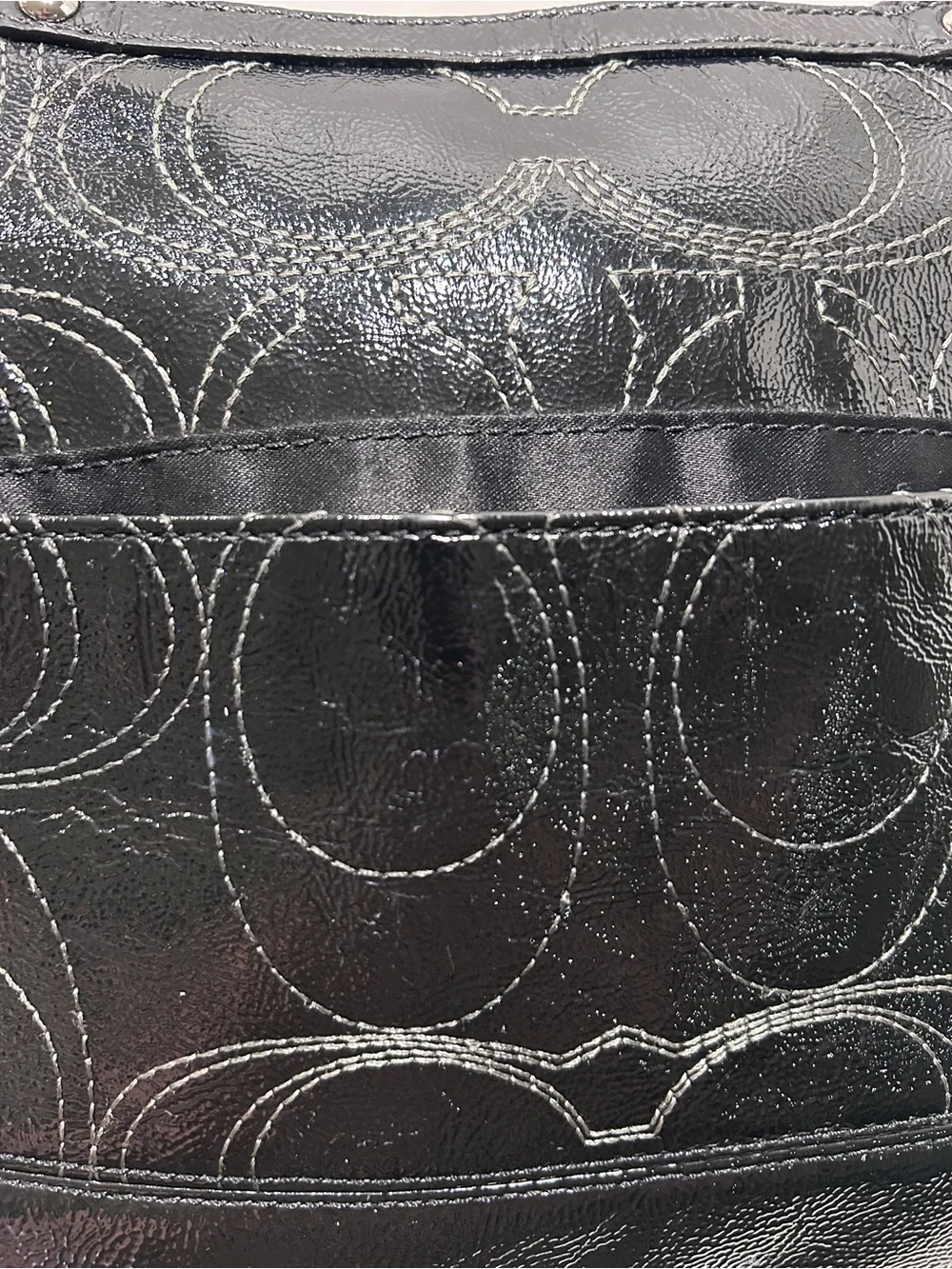 Coach Black Patent Leather Tote
